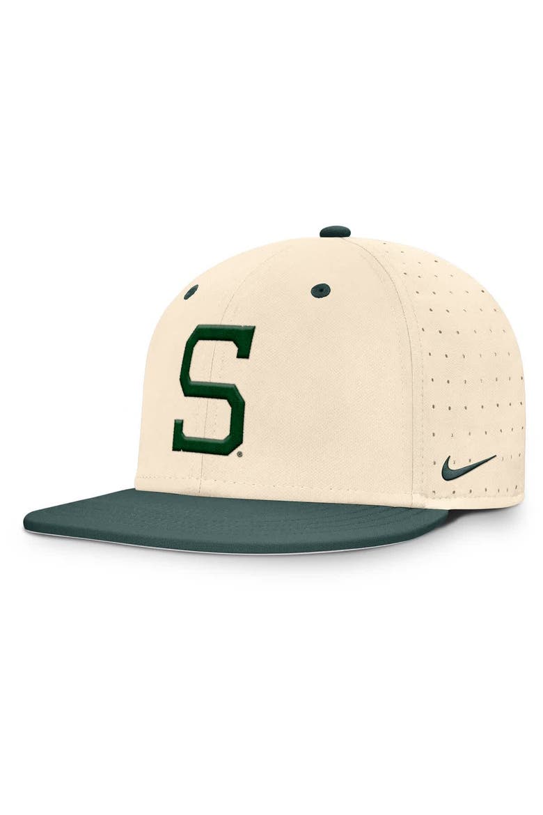 Men's Nike Natural Michigan State Spartans On-Field Dugout True Performance Fitted Hat, Main, color, Natural