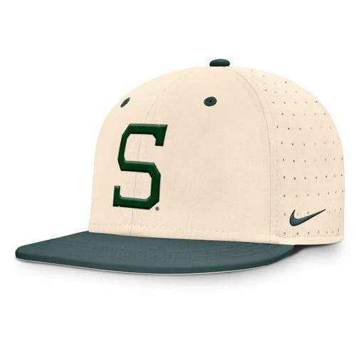 Nike Natural Michigan State Spartans On-field Dugout True Performance Fitted Hat