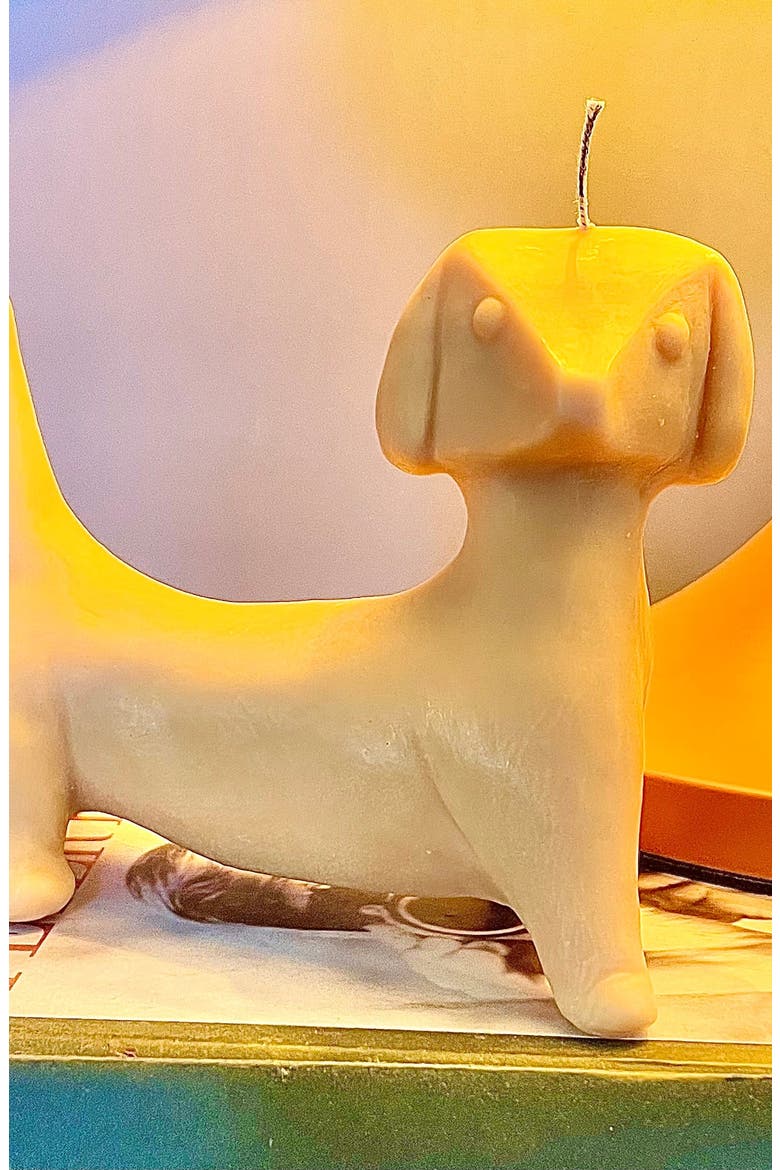 Astro Dog Candle, Alternate, color, Ivory