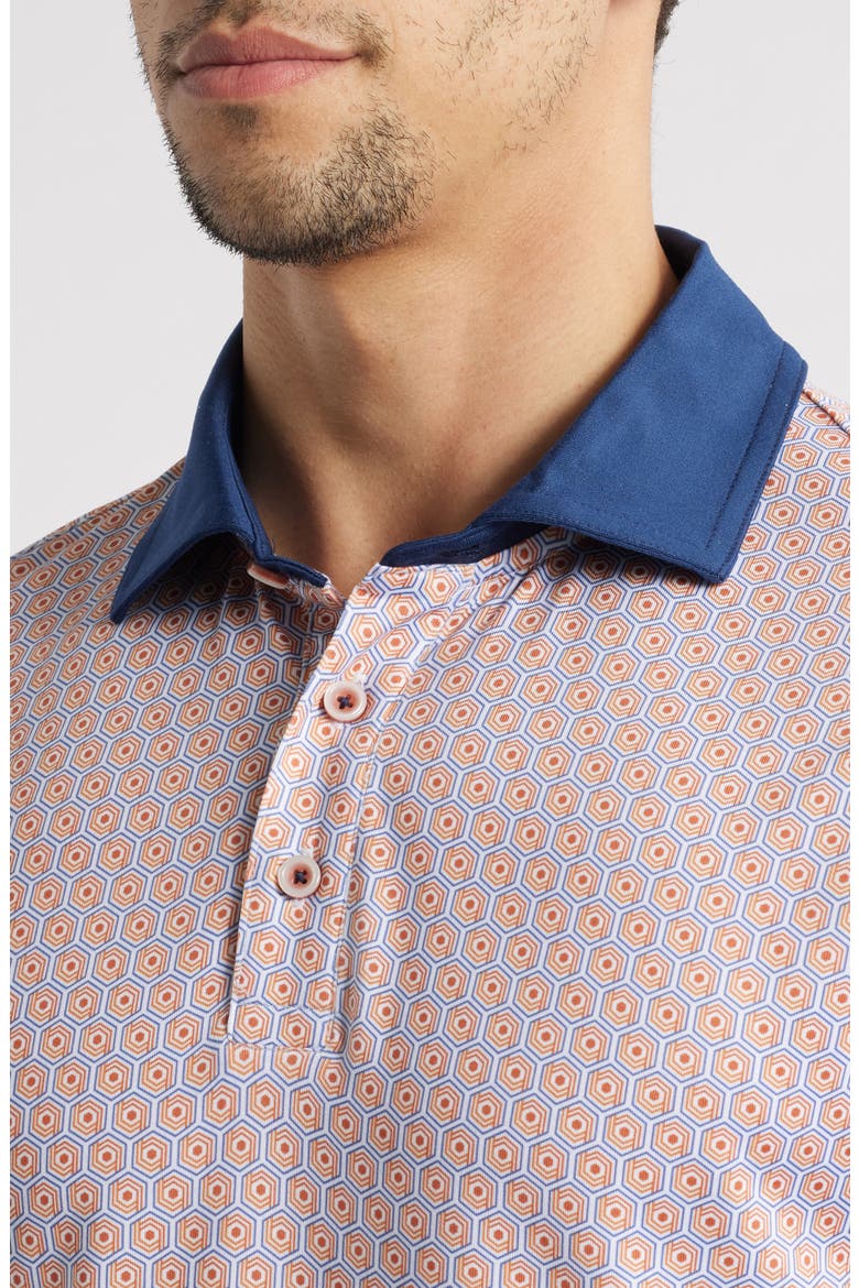 XC4® + Cool Degree™ Geo Print Performance Golf Polo, Alternate, color, ORANGE