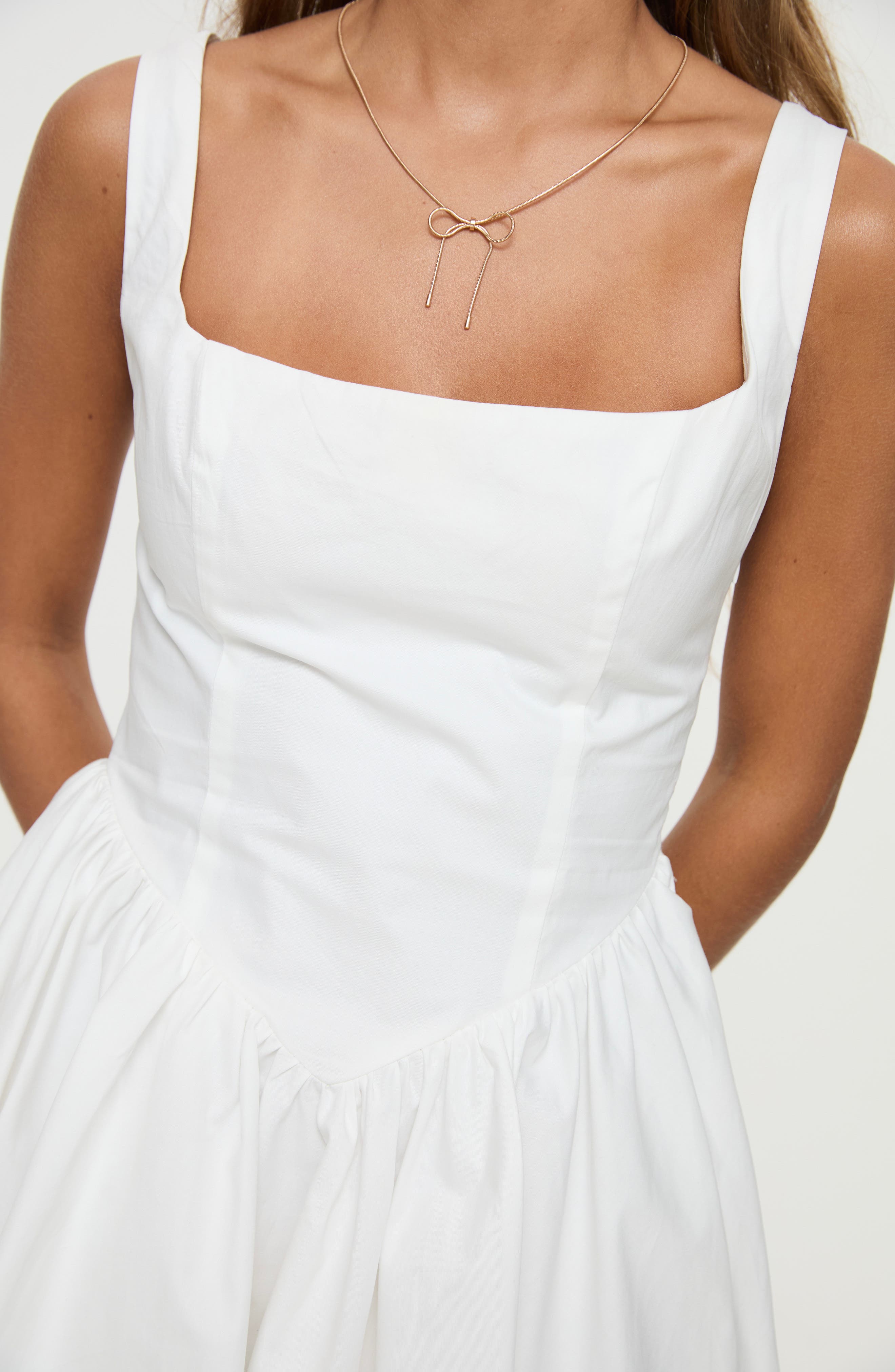 straplie mini dress white Princess Polly Women's Straplie Organic Cotton Corset Minidress - White