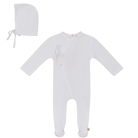 Crinkled Jersey Wrap Romper with Bonnet (Baby)