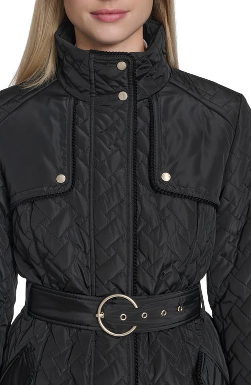 Cole Haan Signature Quilted Coat In Black