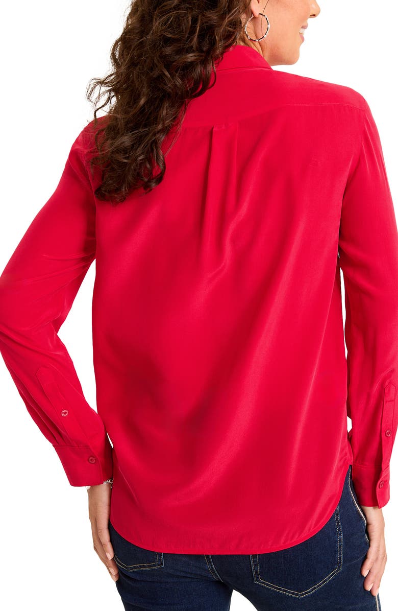 Tommy Bahama Classic Silk Button-Up Shirt, Alternate, color, Tango Red