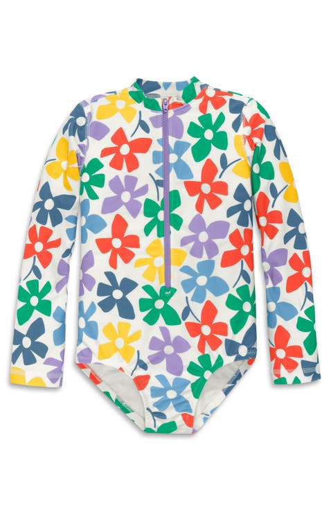Kids Long Sleeve One-Piece Rash Guard (Toddler, Little Kid, Big Kid)