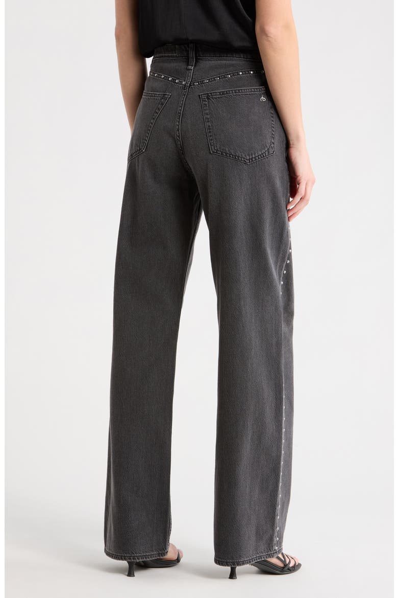 Lori High Waist Wide Leg Jeans, Alternate, color, BLACK STUD