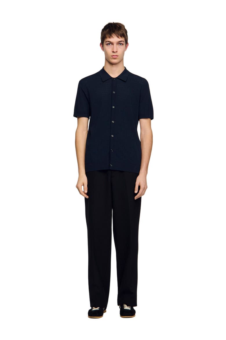Openwork shirt, Alternate, color, Navy blue
