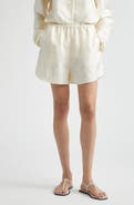 TOTEME Monogram Organic Silk Pajama Shorts