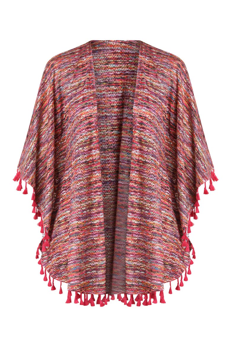 Pointelle Tassel Cover-Up, Alternate, color, PINK MULTI