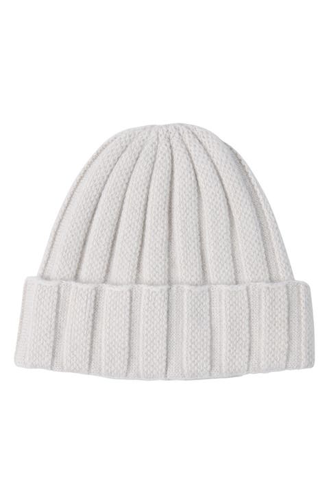 Cable Stitch Cuffed Cashmere Beanie