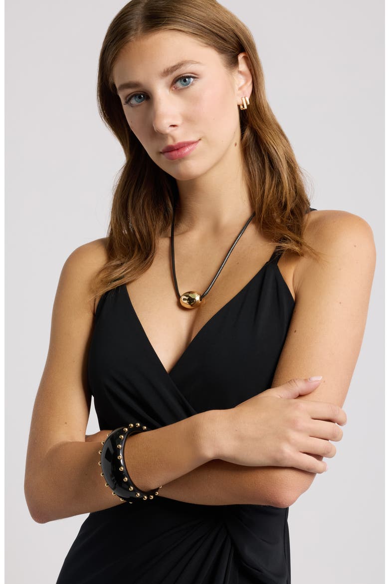 Orb Accent Cord Necklace, Alternate, color, GOLD- BLACK