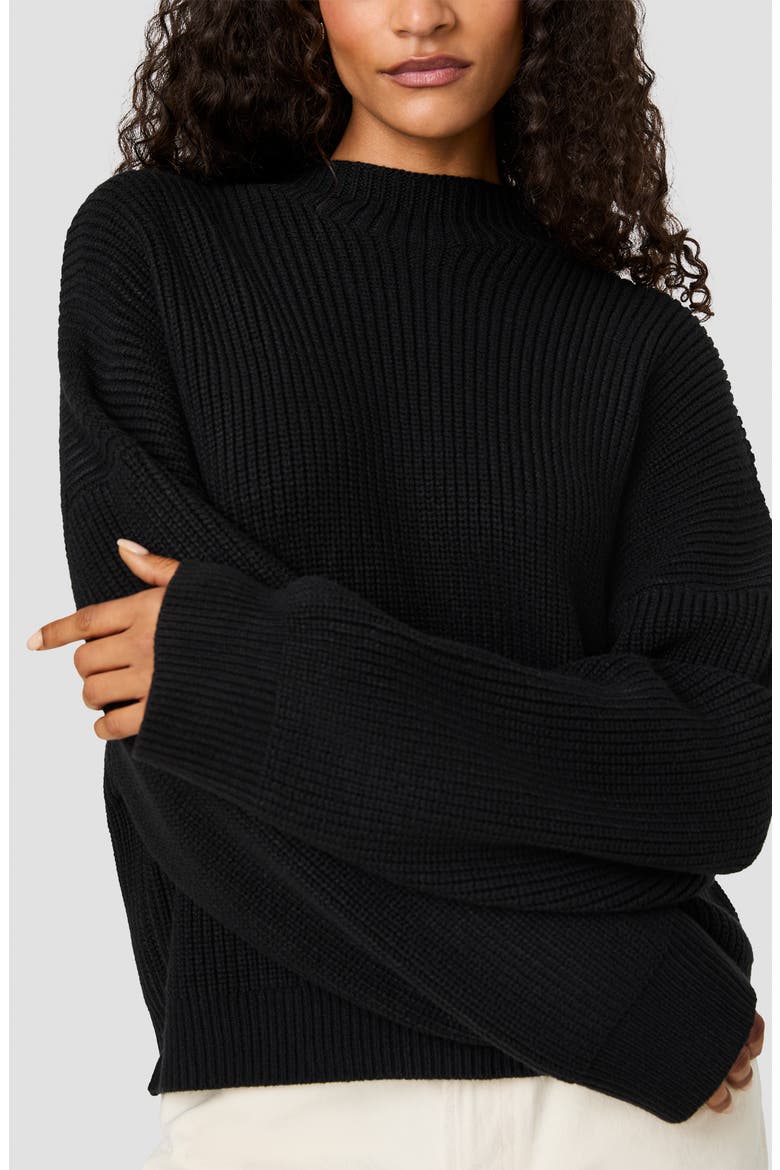 Babysoft Mock Neck Ribbed Sweater, Alternate, color, BLACK