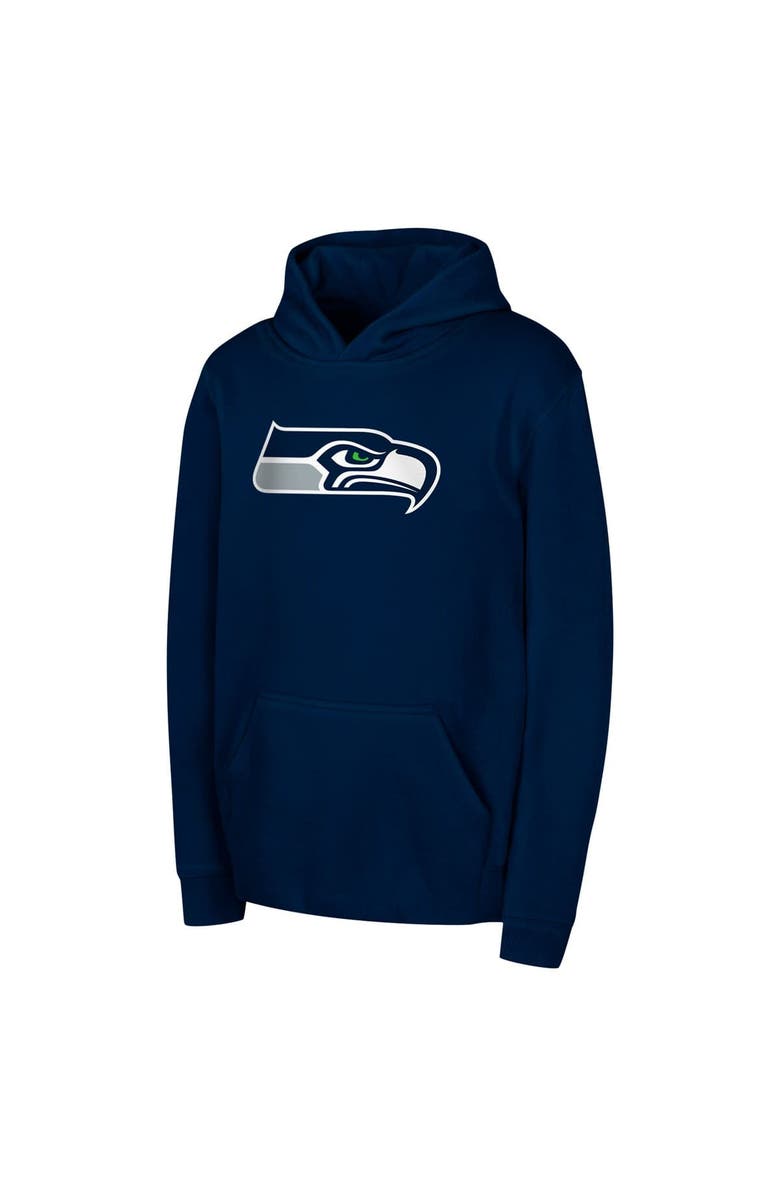 Outerstuff Youth College Navy Seattle Seahawks Team Logo Pullover Hoodie, Main, color, College Navy