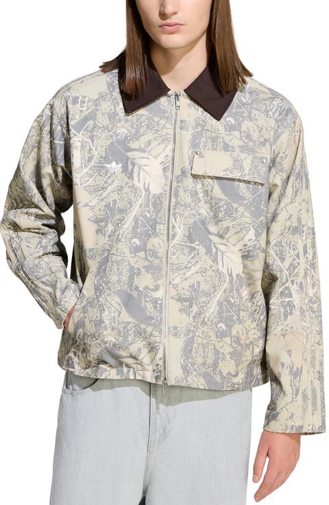 Originals Leaf Print Cotton Canvas Workwear Jacket