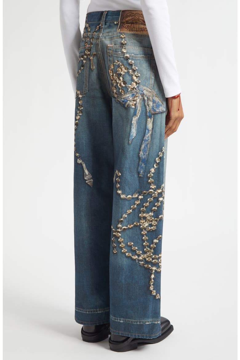 Gender Inclusive 1981 Loose Fit Trompe l'Oeil Jeans, Alternate, color, MID BLUE