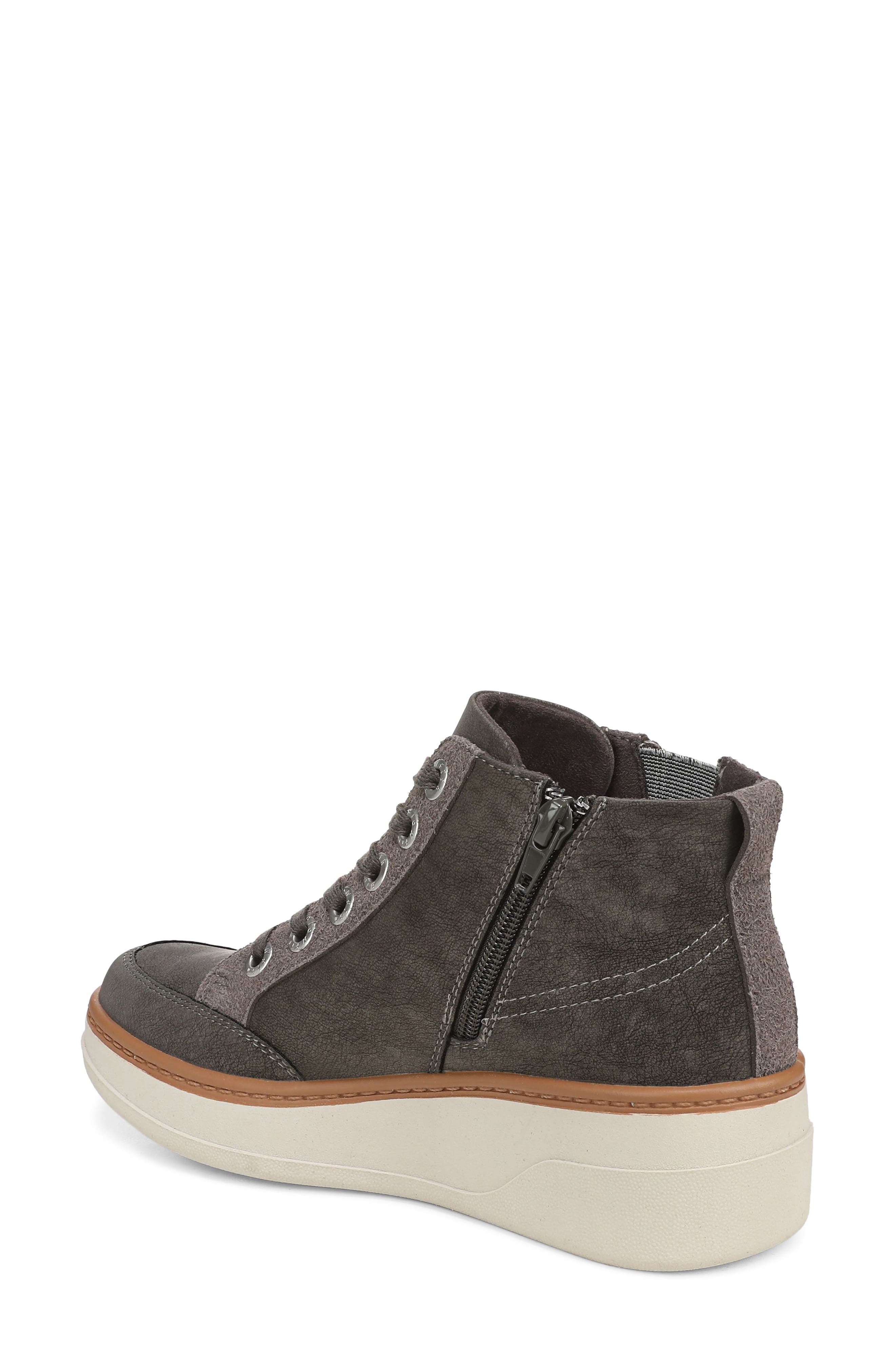 Camden 2 Faux Leather Wedge Sneaker Bootie, Alternate, color, CHARCOAL FAUX LEATHER