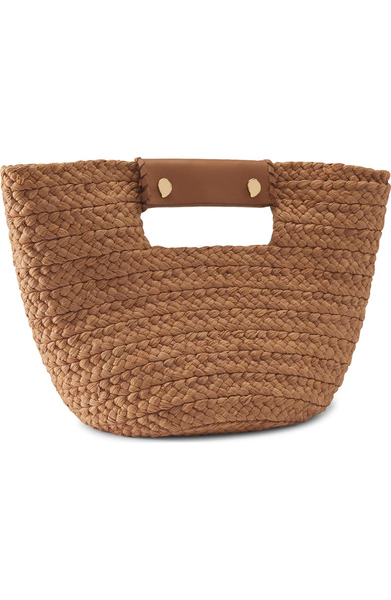 Helen Kaminski Mini Remi Braided Raffia Tote, Main, color, Nougat/ Caramel