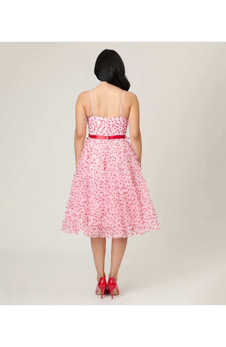 Unique Vintage Tulle Sweetheart Cupcake Swing Dress, Alternate, color, Pink W/ Red Hearts