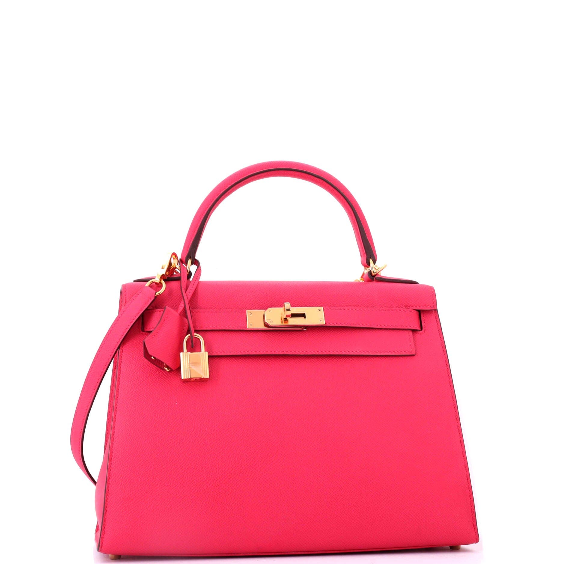 Pre-Owned Hermes Kelly Handbag Pink Epsom with Gold Hardware 28, Alternate, color, Rose Extreme