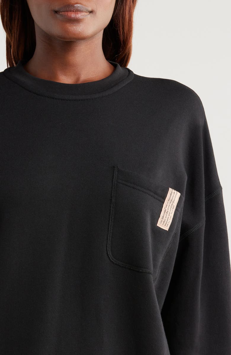 Lunya Silksweats<sup>™</sup> Oversize Cotton Blend Pajama Sweatshirt, Alternate, color, Immersed Black