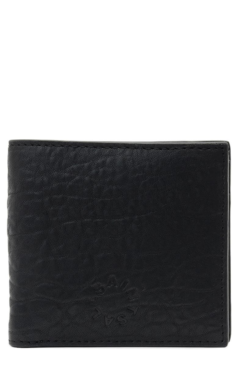 AllSaints Delph Haven Leather Wallet, Main, color, Black