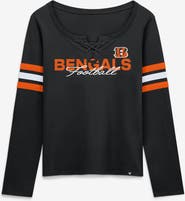 FANATICS Women's Fanatics  Black Cincinnati Bengals Team First Coverage Scheme Lace-Up Long Sleeve T-Shirt