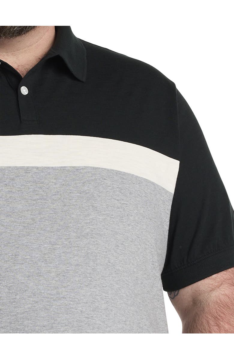 Harbor Bay by DXL Big & Tall Colorblock Striped Polo Shirt, Alternate, color, 