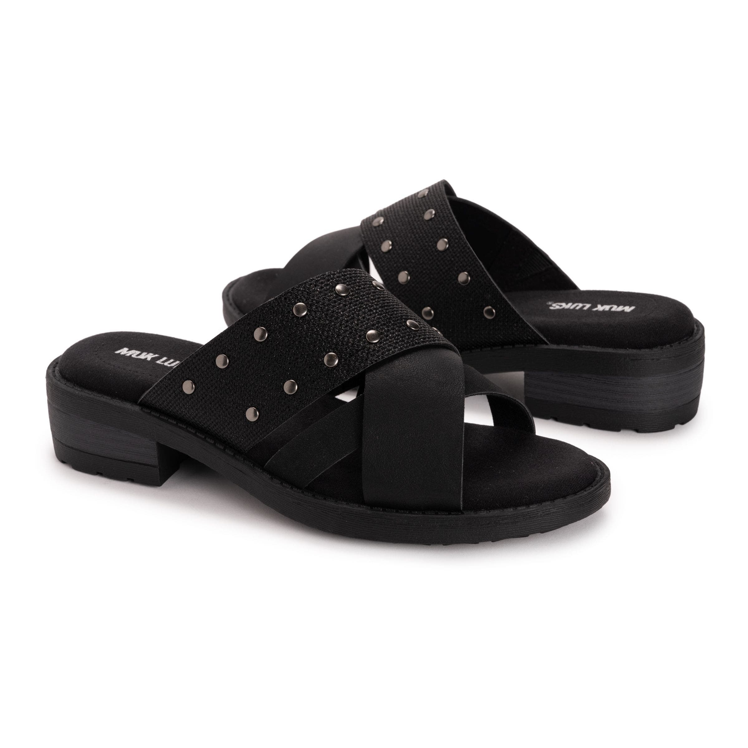 MUK LUKS Women's Vittoria Sandal, Alternate, color, Black