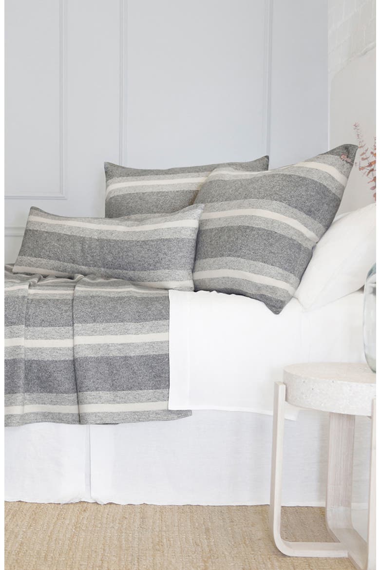 Alpine Stripe Cotton Accent Pillow, Alternate, color, GREY/IVORY