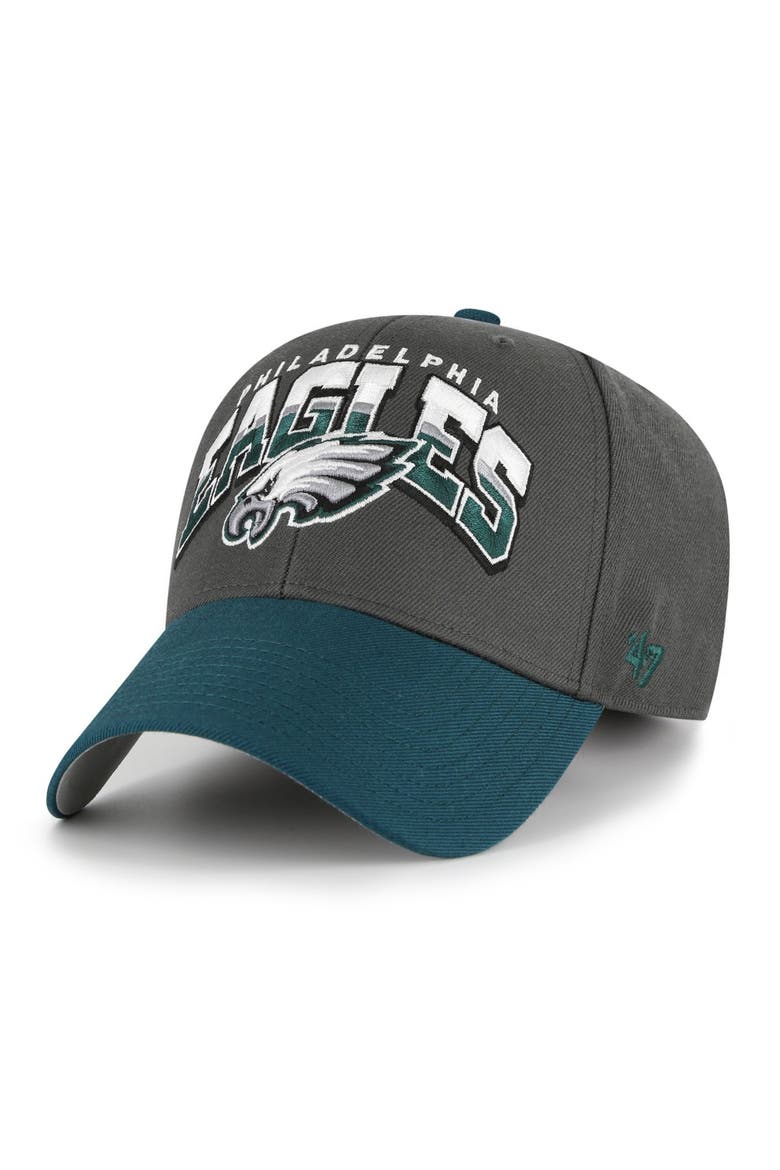 Men's '47 Charcoal Philadelphia Eagles Split Block MVP Adjustable Hat, Main, color, Charcoal