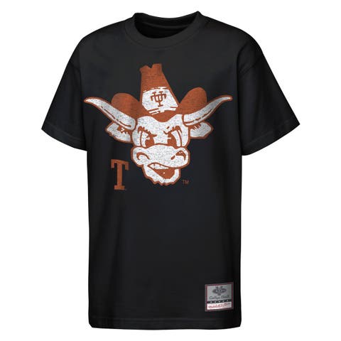 Youth Mitchell & Ness Black Texas Longhorns Big Face Mascot T-Shirt