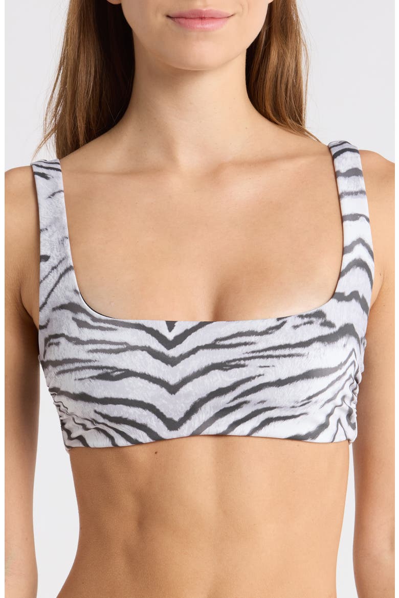 Matte Khloe Bikini Top, Main, color, BLACK AND WHITE TIGER