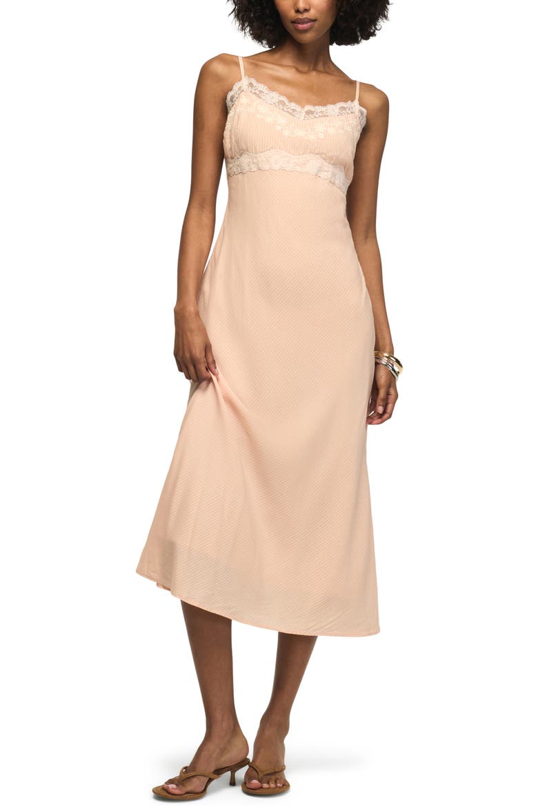 Simone Lace Trim Sleeveless Maxi Dress, Main, color, BLUSH