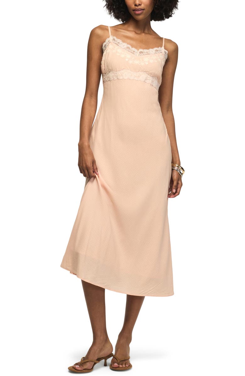Lucky Brand Simone Lace Trim Sleeveless Maxi Dress, Main, color, Blush
