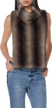 AFRM Cowl Neck Faux Fur Tank