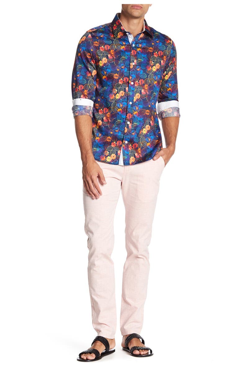 T.R. PREMIUM Patterned Comfort Fit Casual Pants - 32-34" Inseam, Main, color, 