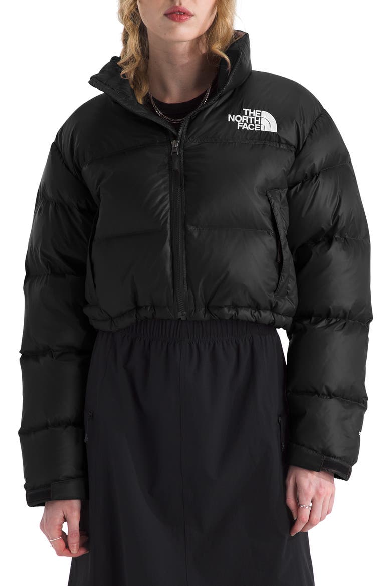 Nuptse Water Repellent 700 Fill Power Down Short Puffer Jacket, Main, color, TNF BLACK/ TNF BLACK R