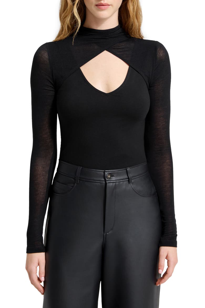 Adara Long Sleeve Shirt, Main, color, BLACK