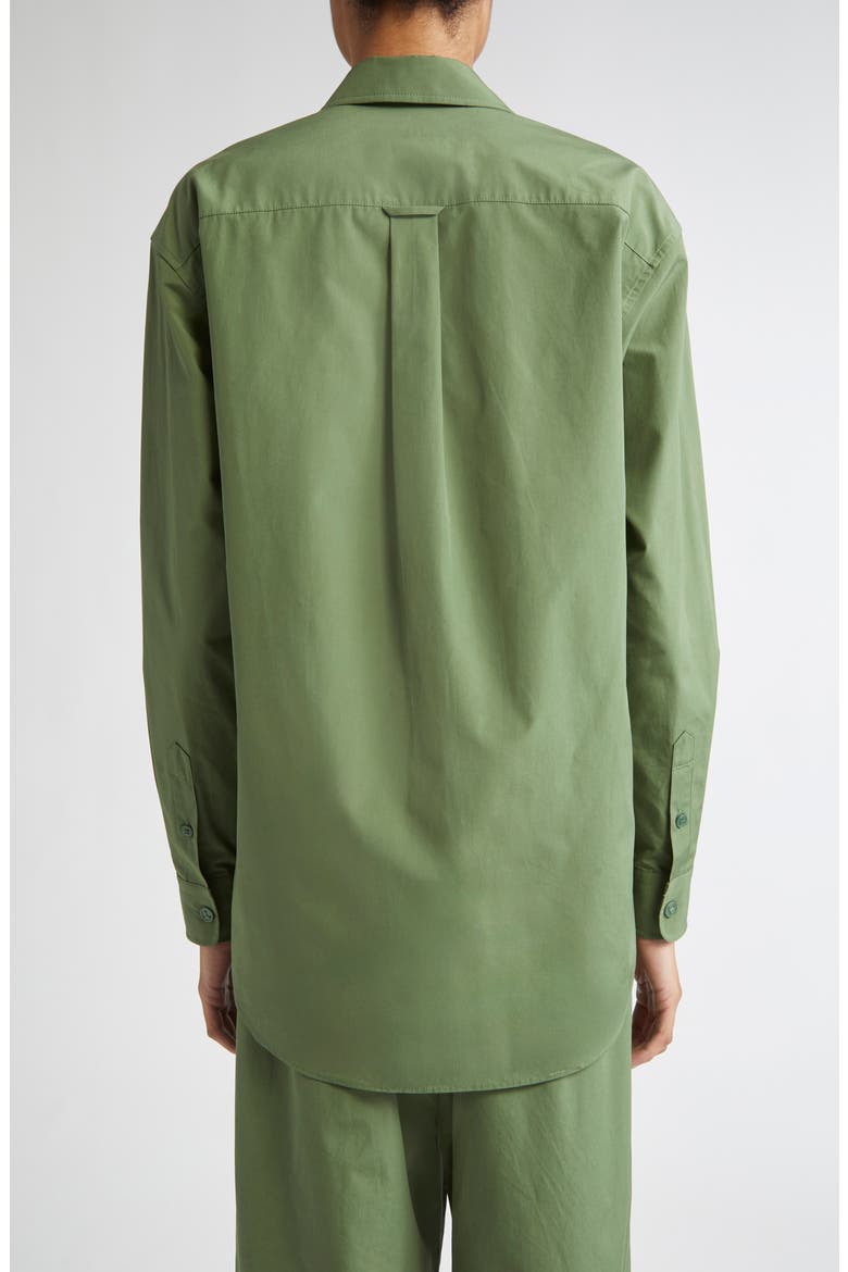 Oversize Organic Cotton Poplin Boyfriend Shirt, Alternate, color, MOSS