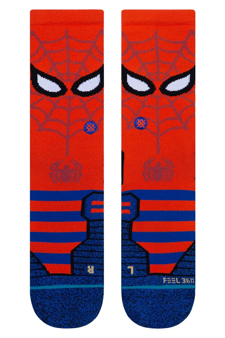 Spidey Crew Socks, Main, color, RED