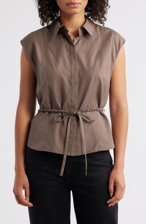 Wit & Wisdom Cap Sleeve Peplum Top In Brown
