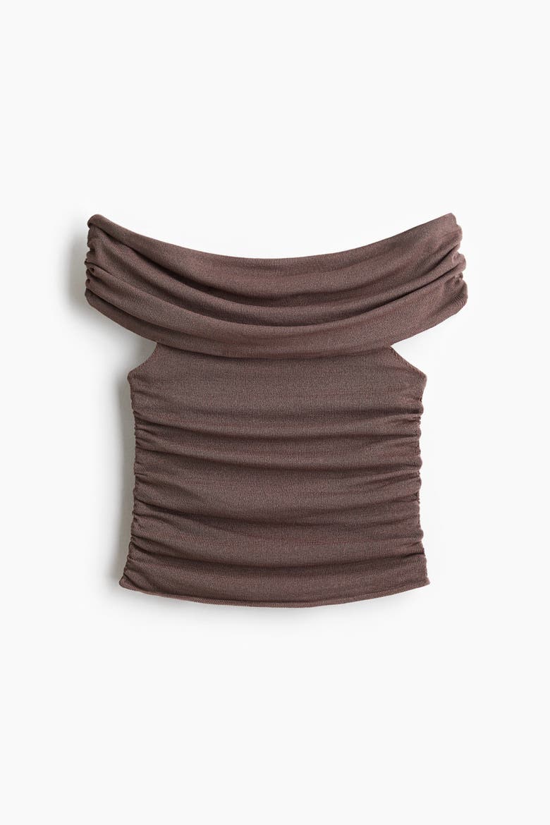 Draped Off-the-shoulder Top, Main, color, Taupe