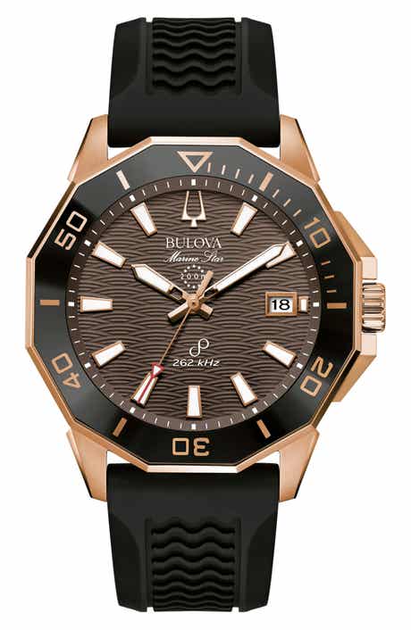 BULOVA Marine Star Precisionist Silicone Strap Watch, 43mm