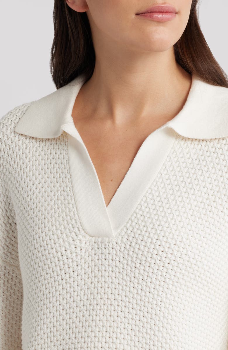 French Connection Remy Johnny Collar Sweater, Alternate, color, Summer White