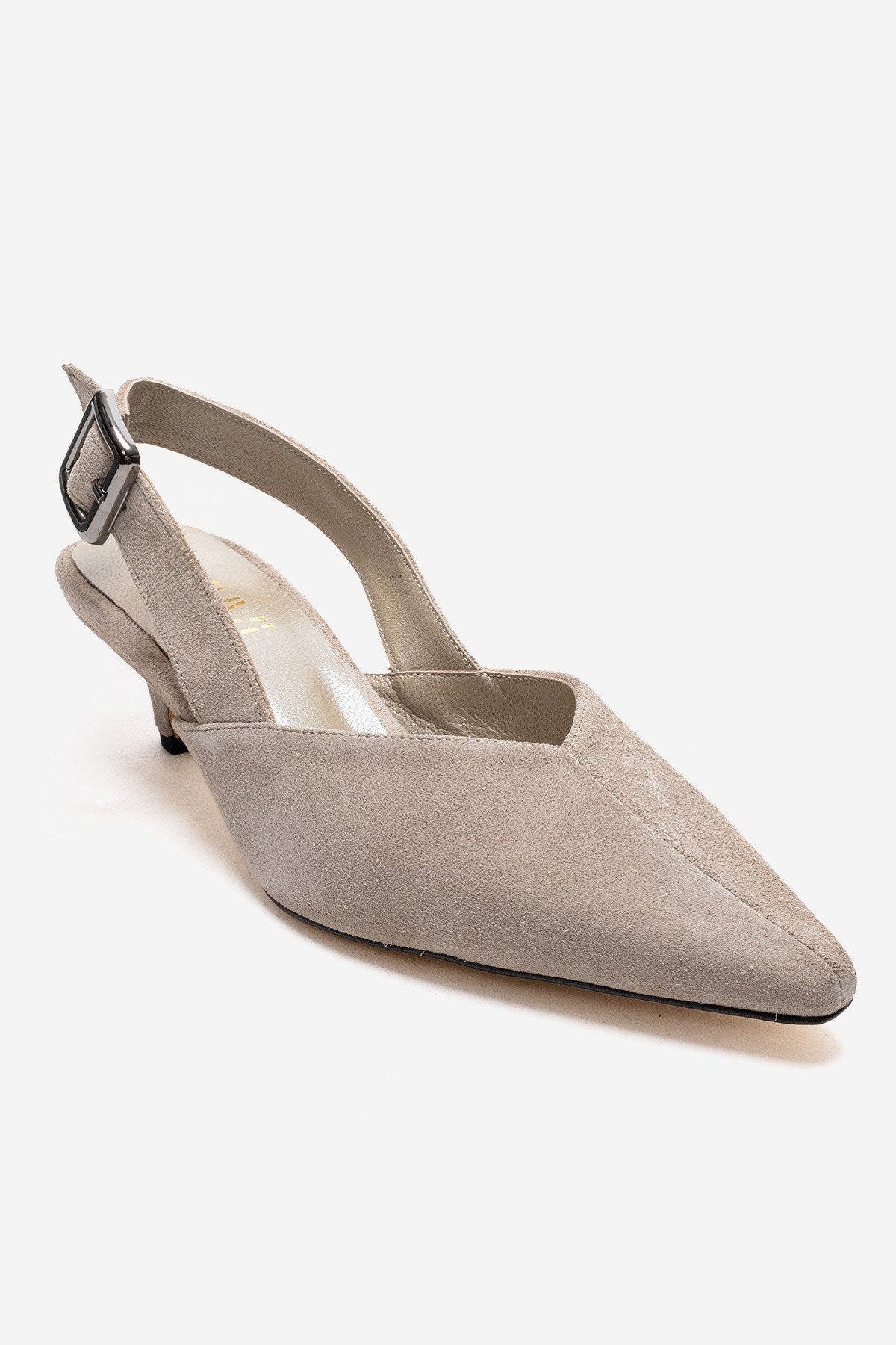 Dioris Leather Slingback Kitten Heel Pump, Alternate, color, Beige Suede