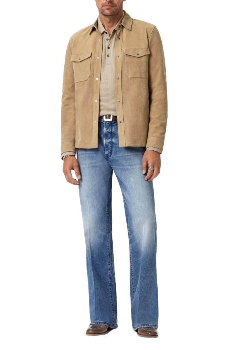 John Varvatos Jalen Three Color Marl Jacquard Long Sleeve Polo, Alternate, color, Terra Brown