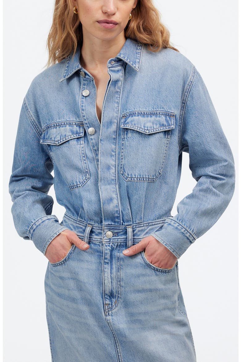 Denim Midi Shirtdress, Main, color, ALTOONA WASH