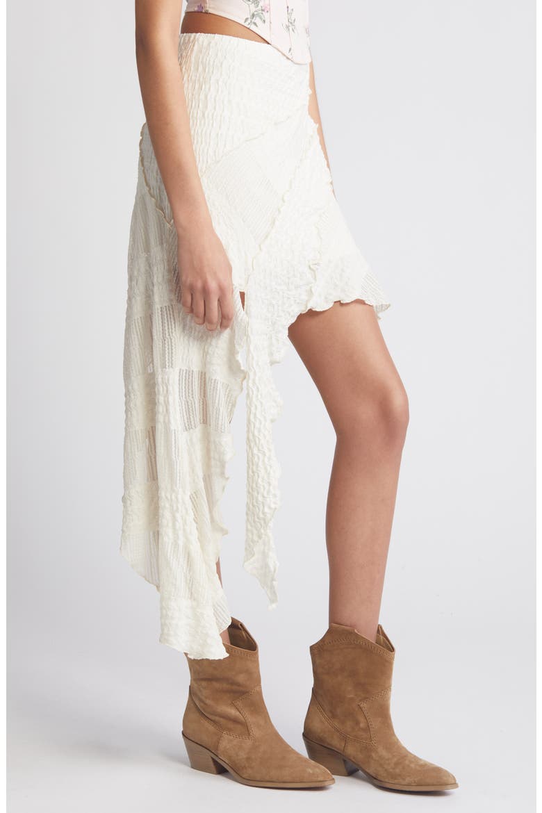 Asymmetric Spliced Skirt, Alternate, color, WHITE