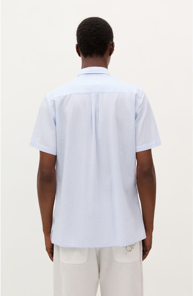 Scalpers Seersucker Resort Bd Shirt, Alternate, color, Blue White Stripes