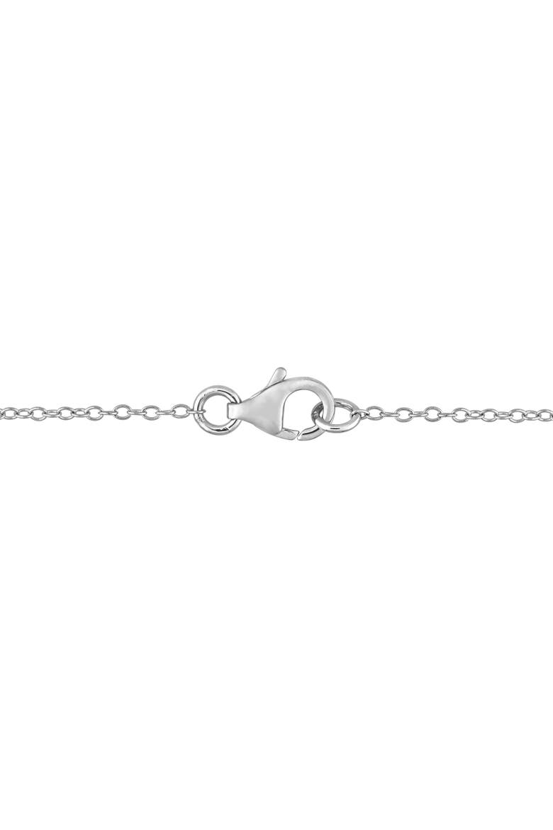 Moissanite Halo Pear Necklace, Alternate, color, Sterling Silver